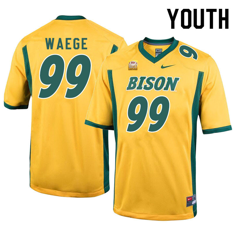 Youth #99 Spencer Waege North Dakota State Bison College Football Jerseys Sale-Yellow - Click Image to Close